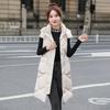 Autumn and winter new medium and long thin large size hooded thickened down cotton jacket vest women's vest vest tide