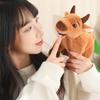 Cute 25- CM Plush Cow Companion Doll Simulation Cartoon Buffalo Plush Toy Super Soft Solid Color Stuffed Cattle Pillow Desk