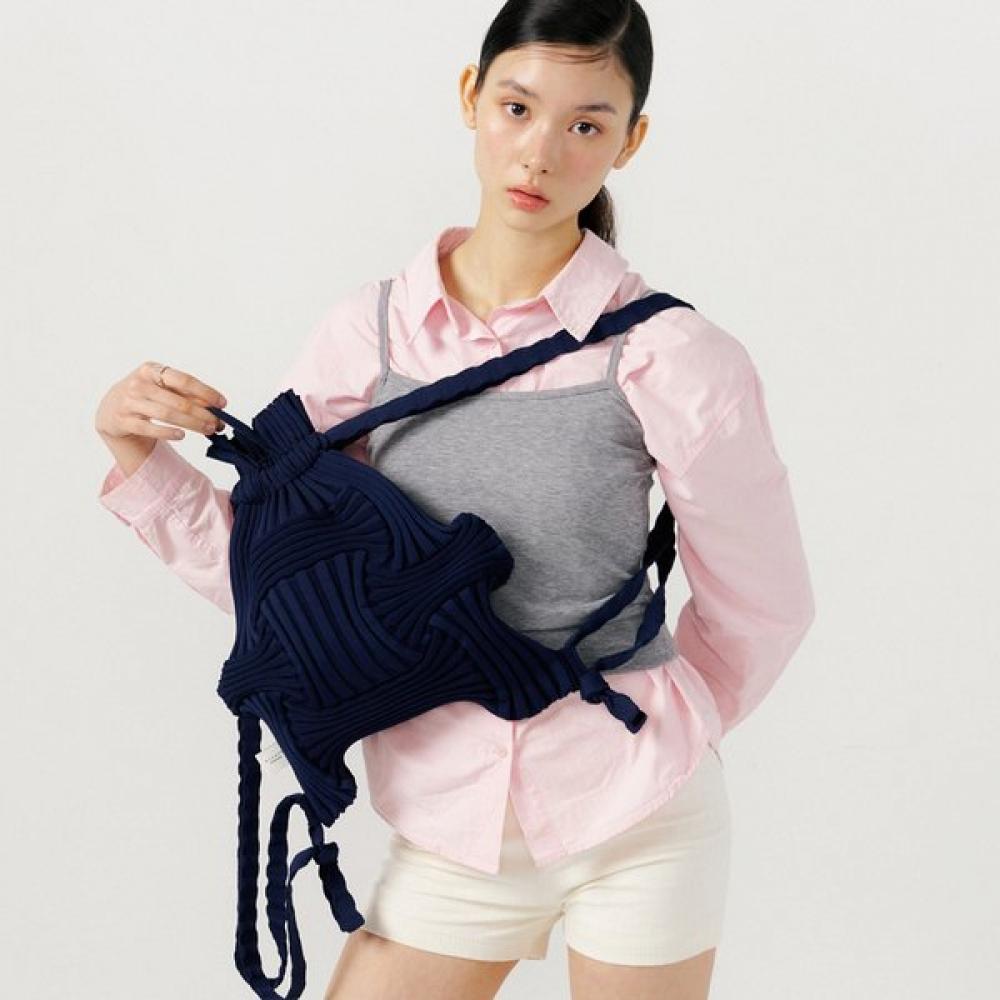 Pleatsmama Navy New Bow Backpack