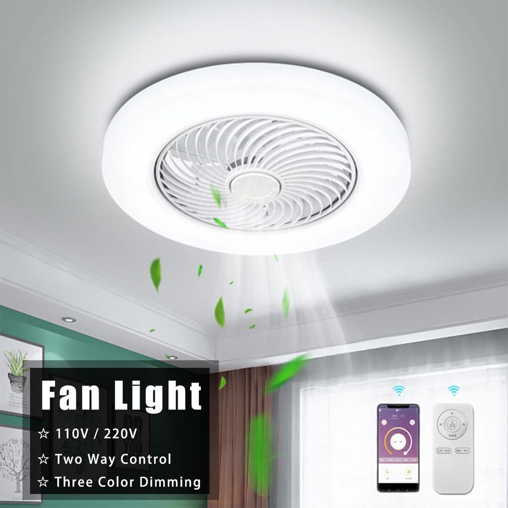 220V Remote Control APP Smart Ceiling Fan with Light Lamps Indoor Bedroom Modern Ultra-thin Decor 40W