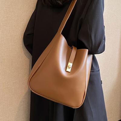 Populära väskor dam stor kapacitet ny mode enkel och mångsidig axel crossbody-väska höst hinkväska