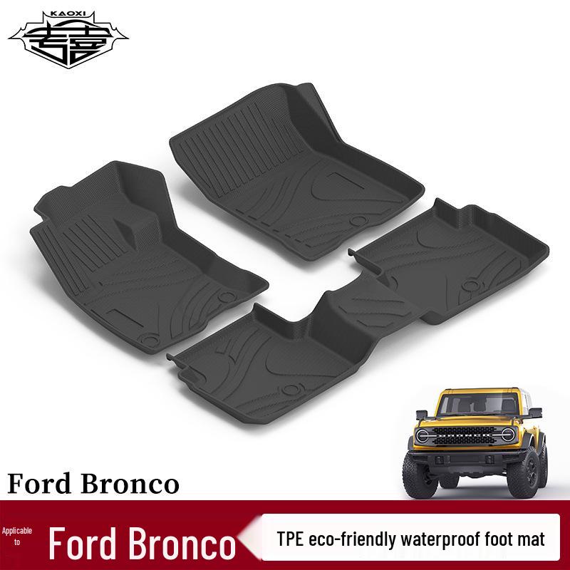 

Водонепроницаемые, нескользящие TPE коврики для ног для Ford Bronco & Bronco Sport — без запаха, экологичные и износостойкие коврики для салона.