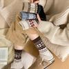 Socks Day Miscellaneous Wind~ Retro Contrast Color Wool Socks Thickened Warm Medium Tube Socks Stacking Socks