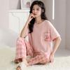 Women's Pajamas Summer Short-sleeved Trousers New Plus Size Sweet Age-reducing Women's Loungewear Thin Suit