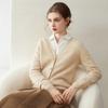 100% Pure Cashmere Women's V-neck Buttoned Cardigan Sweater - 2026 Autumn/Winter Collection