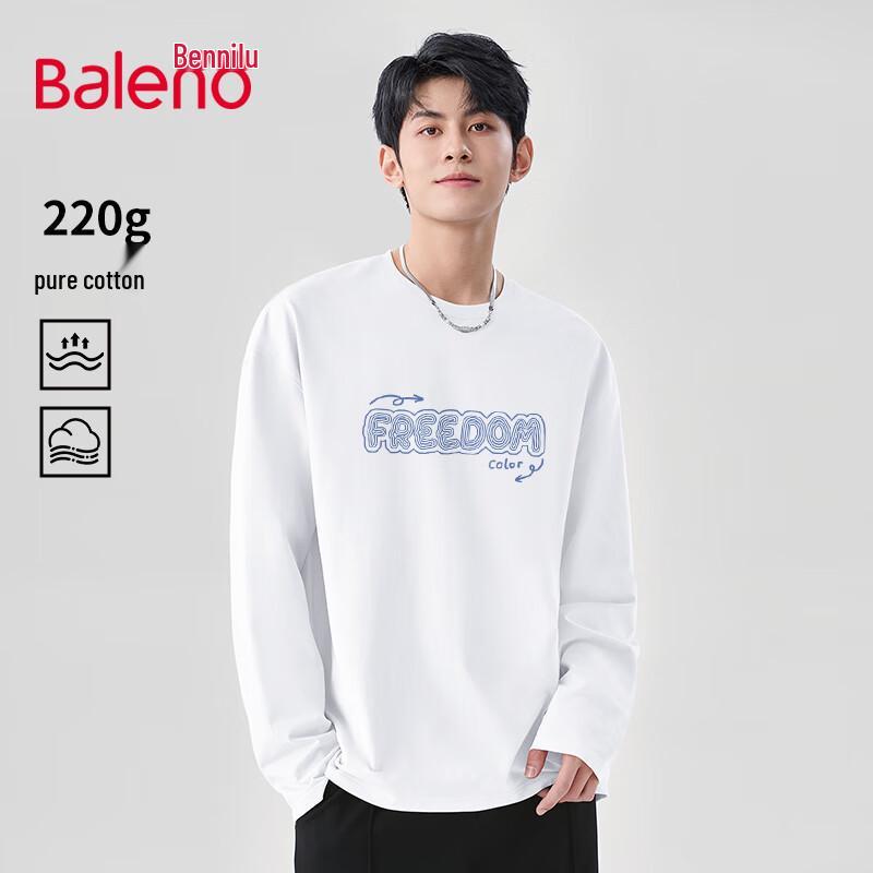 Baleno Unisex Graffiti Letter Long-Sleeve Fleece-Lined T-Shirt 2XL