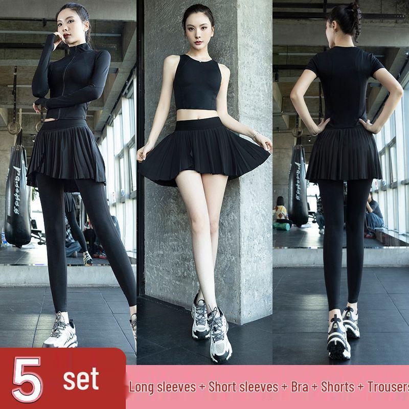 Women's Pleated Skirt & Jacket Quick-Dry Yoga Set