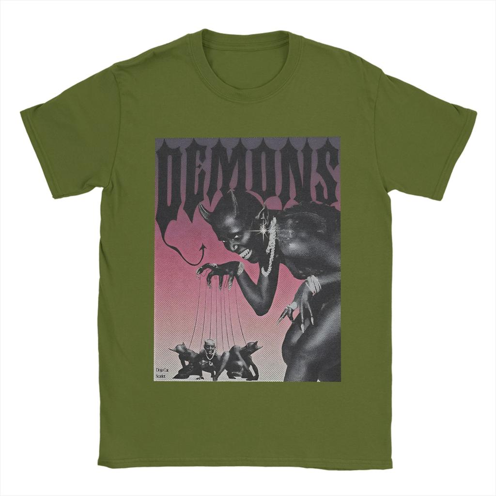 Humor Doja Cat Demons TShirt for Unisex Round Collar Cotton T Shirts Short Sleeve Tee Shirt Plus Size Clothes