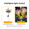 Solar Garden Lights Outdoor 7-Head Lily Light with Swaying Pole 4 Colors Waterproof Solar Powered LED String Lights for Yard Patio Pathway Energy