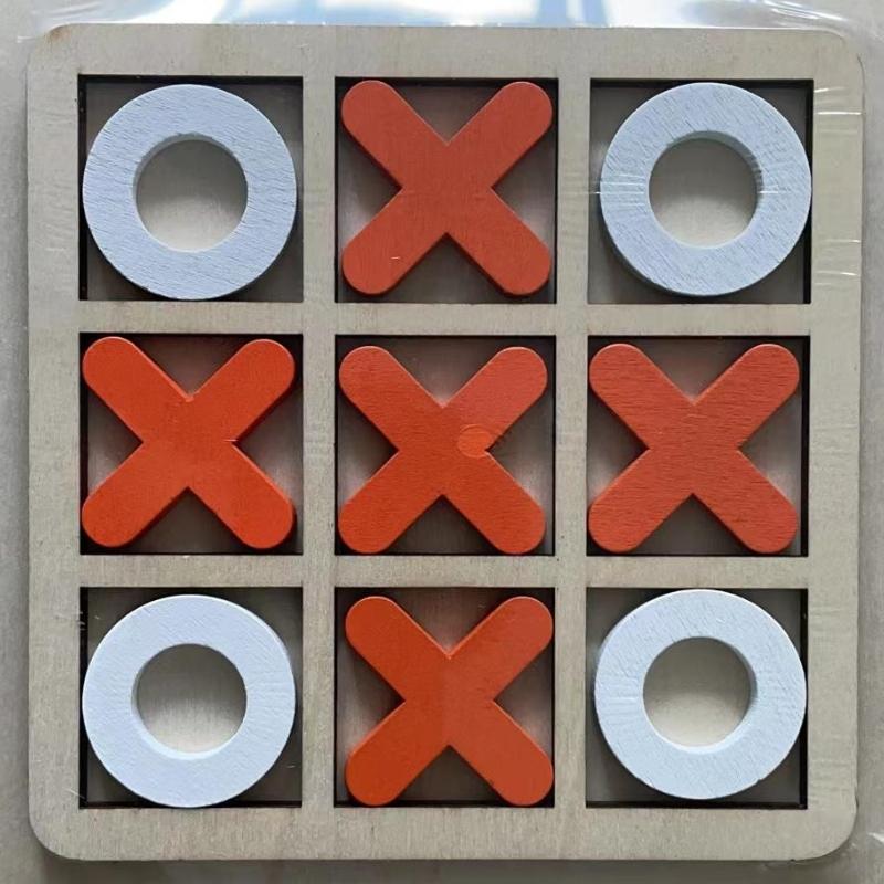 Spiel Holzspielzeug Mini Tic-Tac-Toe Interaktives Puzzle Training Gehirn Lernen Frühe pädagogische Spielzeuge Für Kinder Kinder Schach