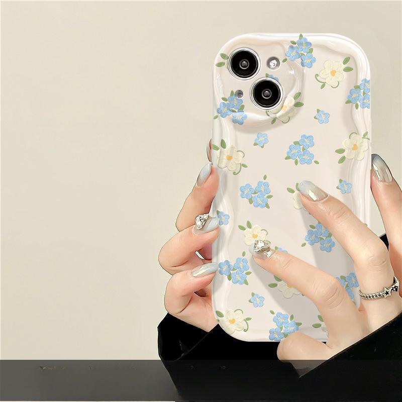 Applicable To Apple 14promax Mobile Phone Case IPhone 13 Full Screen Floral Bracket 11/12 Mini Silicone Anti-fall