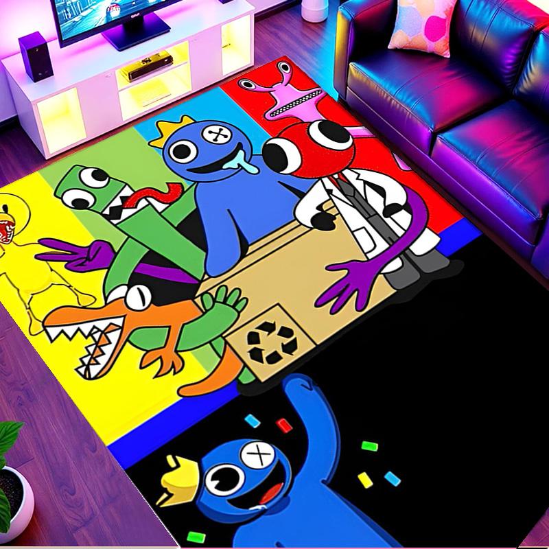 Game Rainbow Friends Print Rug, Washable Floor Carpet, For Entryway Dorm Laundry Room Office Study, Home Decor Birthday Christmas Gift