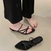 Coarse-heeled silver French pointed-toed strappy sandals fairy shoes 2025 new summer skirt toe Roman shoes
