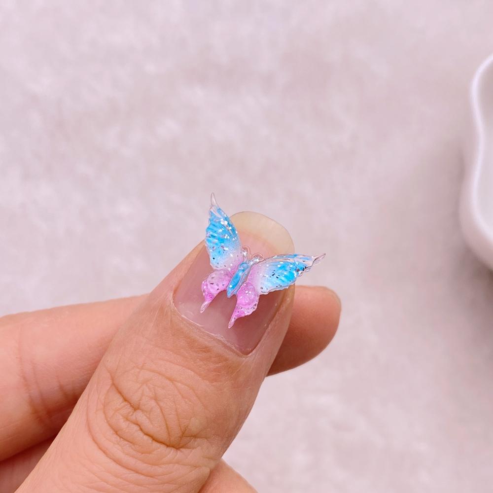 40Pcs New Cute Resin Mini Little Butterfly Series Flat Back Manicure Parts Embellishments For Hair Bows Accessories