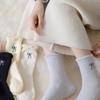 Kawaii Nœud Papillon Style Ballet Épaissir Velours Corail Sol Mignon Chaussettes Peluche Hiver Maison Sommeil Thermique Couleur Unie Mi-mollet