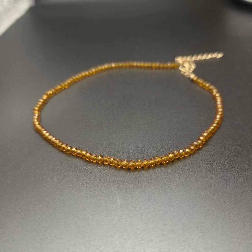 Trendy Vícebarevný Fasetovaný Náhrdelník ze Skleněných Korálků