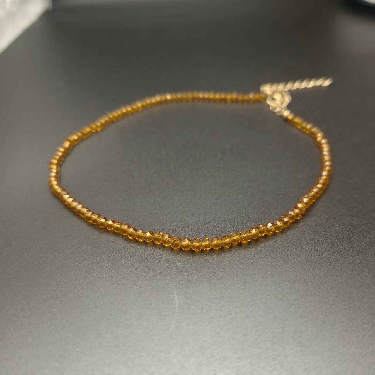 Модное многоцветное ожерелье из ограненных стеклянных бусин