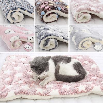Weiche Flanell Verdickte Haustier Fleece Pad Haustier Decke Bett Matte Für Welpen Sofa Kissen Hause Teppich Halten Warme Schlaf Abdeckung