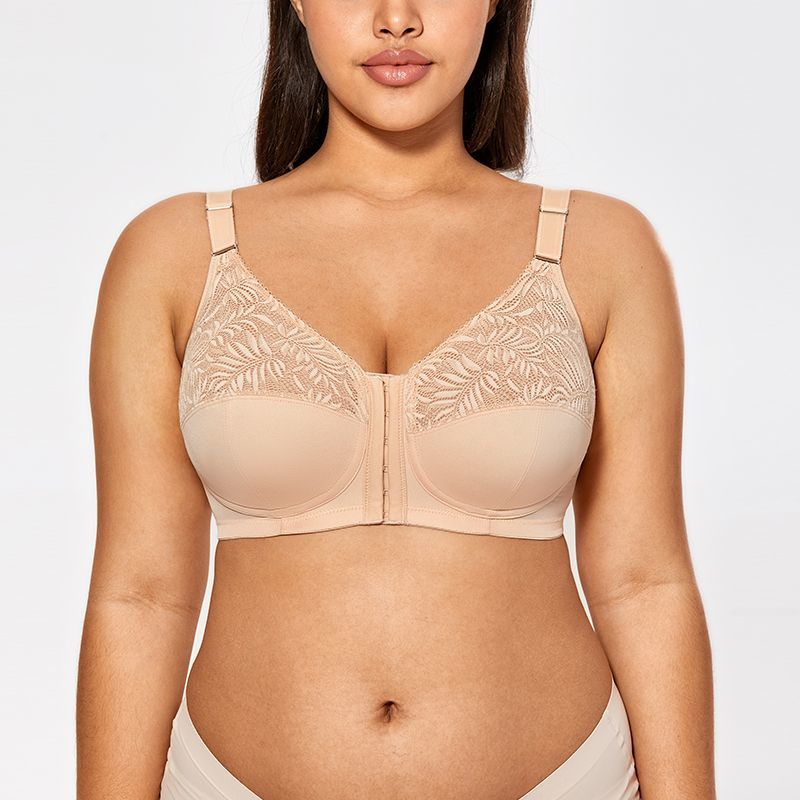

Удобный бюстгальтер тонкий с полной чашкой на пуговицах спереди без косточек хлопковая подкладка жилет большой бюстгальтер 110G абрикосовый