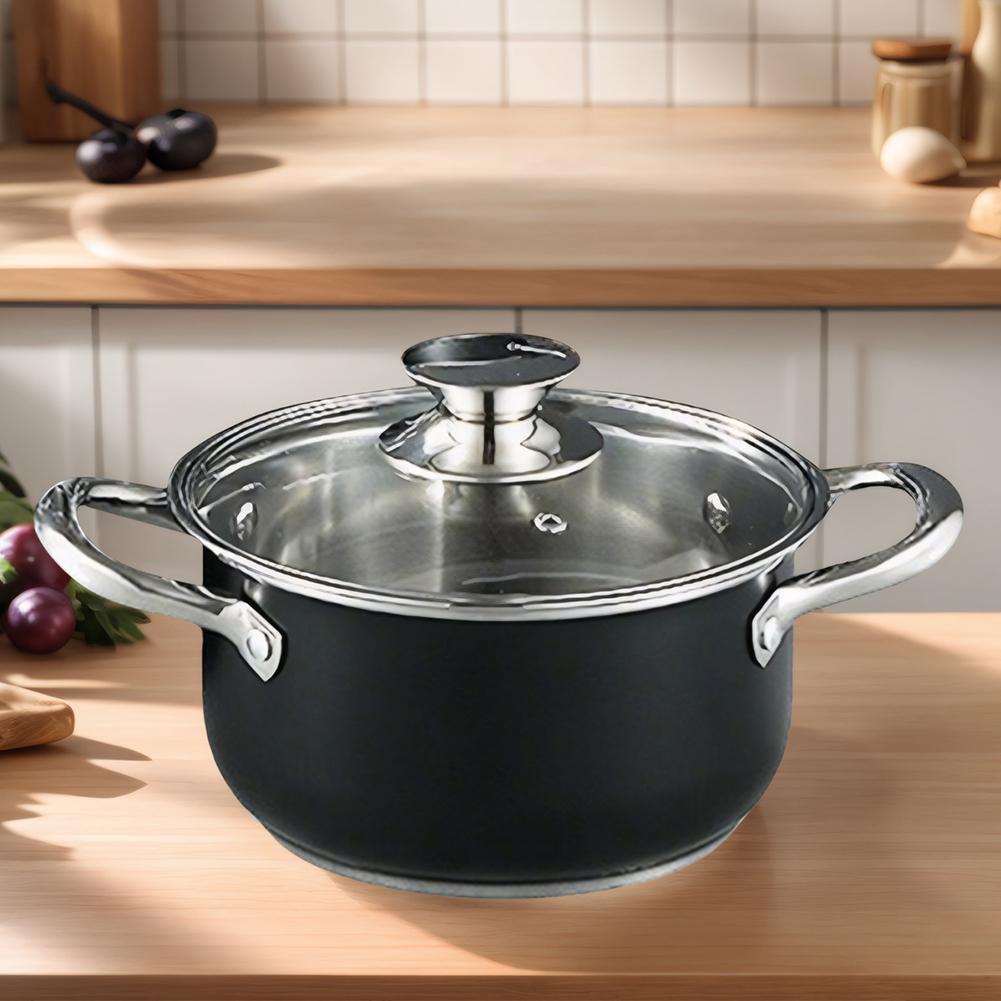 8Pcs/set Stainless Steel Cookware Set with Glass Lid Household Pot Set Universal Cooking Pot Combination for Soup Cooking Stove