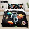 Astronaut Duvet Cover Set Cartoon Space Astronaut Decor Bedding Set Soft Breathable Comforter Cover With Pillowcase With Zipper