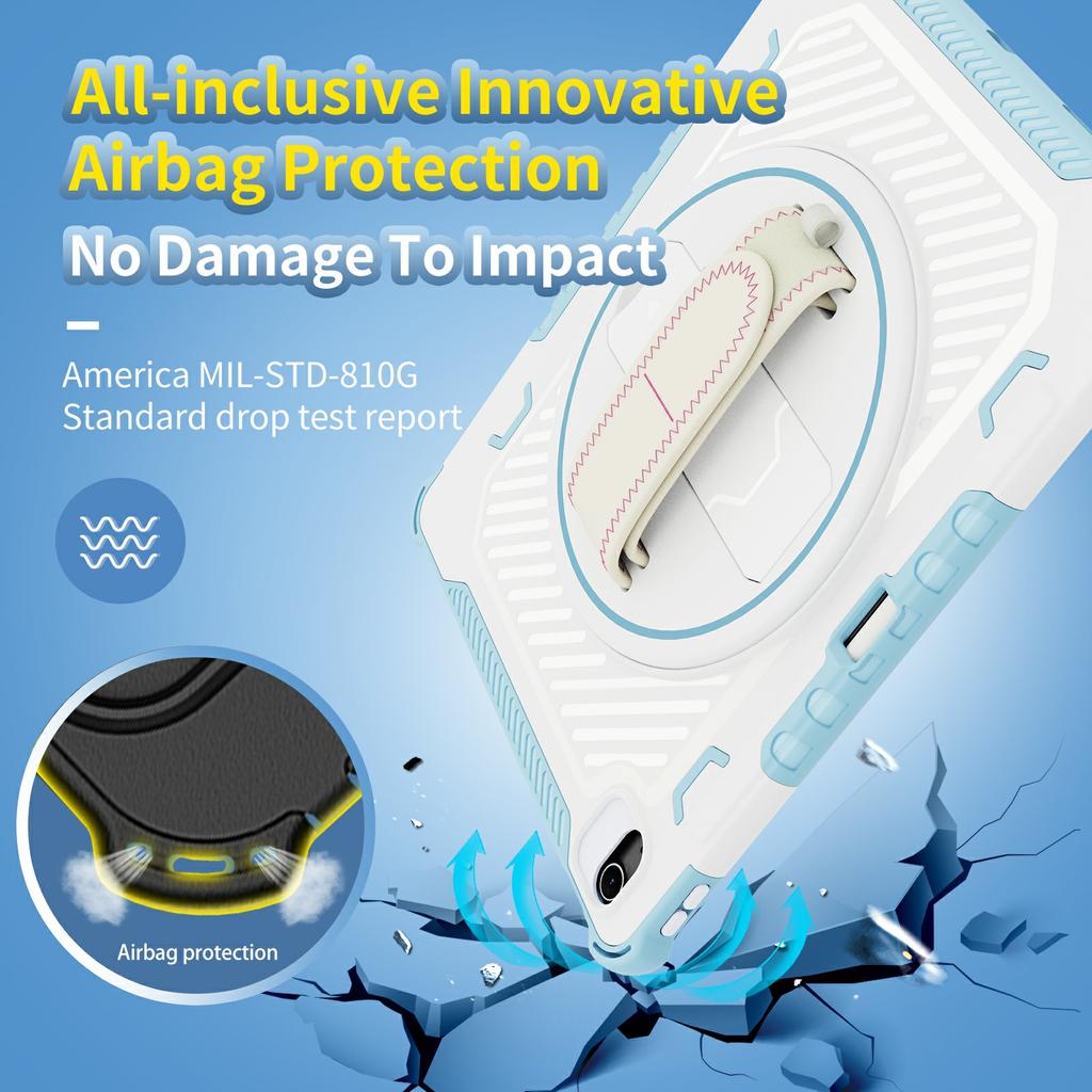 For iPad Air 13 (2025)/(2024) Case Kickstand PC+TPU Shockproof Tablet Cover With Hand Strap