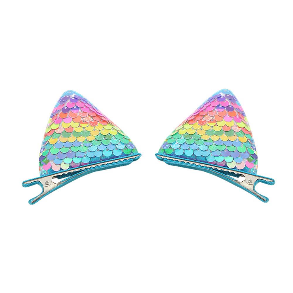 Cat Ear Side Princess Hair Clip Sweet Girl Cute Super Shiny Hair Clip Powder Sparkly Side Clip Hair Party Decoration