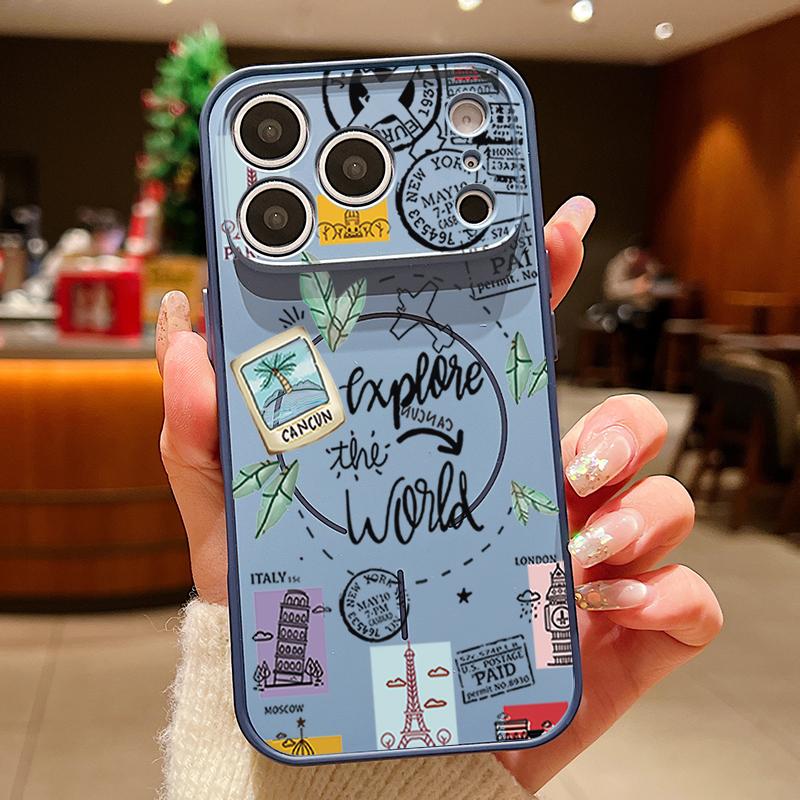 Travel Label Landmark Pattern Case For iPhone 17 Pro Max Magnetic For Magsafe Skin Feeling Cover For iPhone 16 15 14 13 Pro Max