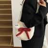 Girl Cute Little Satchel Bow Cartoon Fashion Korean Version Women's Mobile Phone Bag Felt Christmas Japanese Messenger Bag