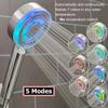 Soffione Doccia LED Anionico Pioggia SPA Controllo Temperatura Soffione Doccia Pressurizzato Risparmio Idrico 3/7 Colori Portatile Bagno Doccia