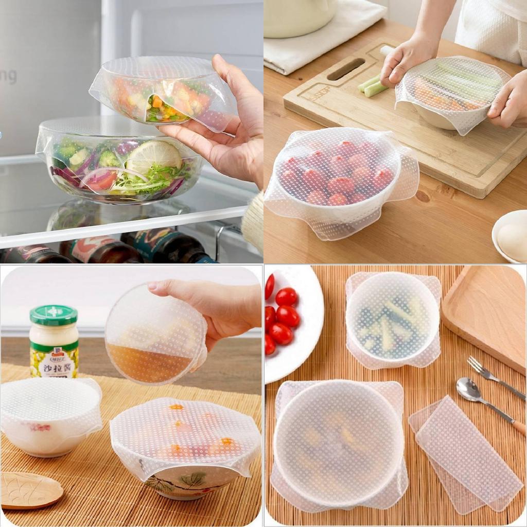 Transparent Silicone Reusable Food Wrap Versatile Microwave Bowl Lid Kitchen Cover