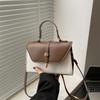 Fashion simple contrasting color texture handbag small square bag personalized color scheme design simple trend shoulder messenger bag women