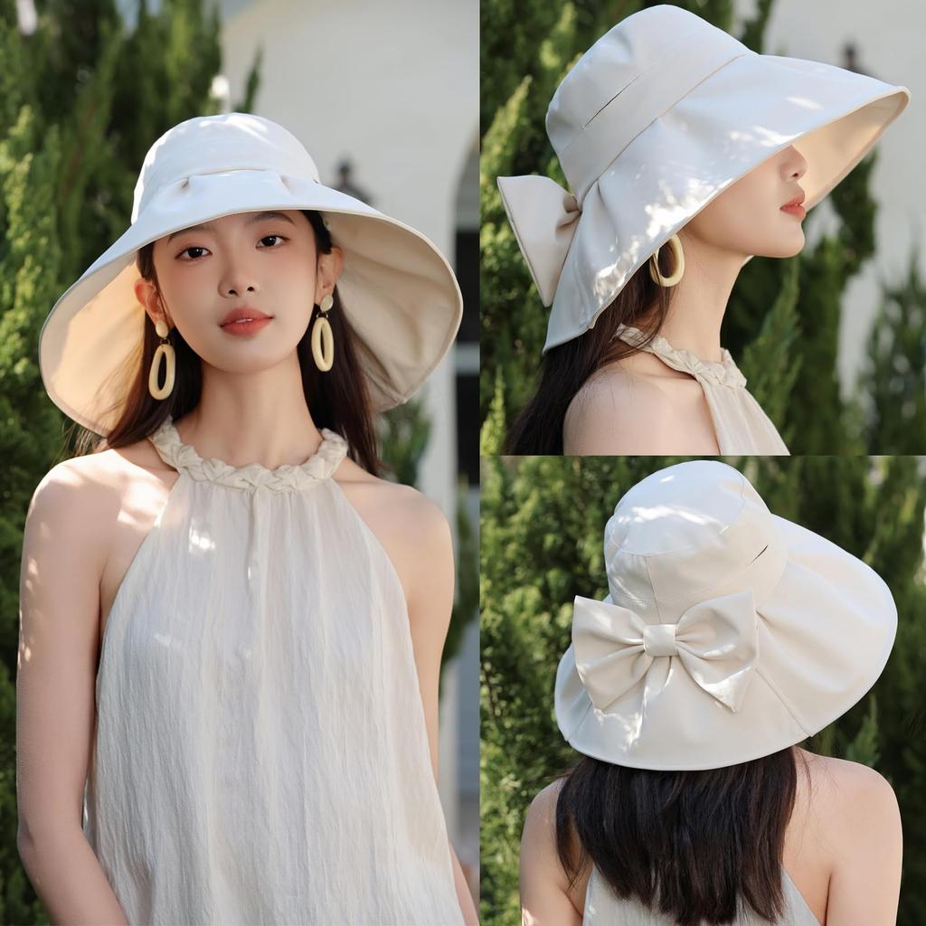 Large Sun Hat for Spring and Wide Head UV with Chin UV Cut Sunburn Hat JP275 Free [shefun] Women's Summer, 13.5cm Brim, Face-Slimming Effect, 54-60cm