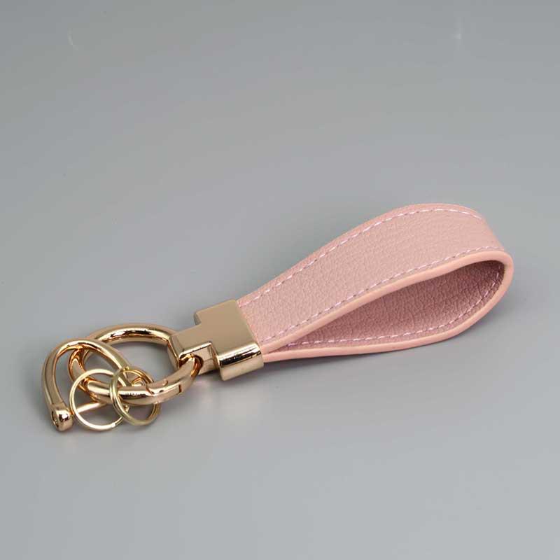 

Exquisite Lambskin Pattern Leather Keyring - Stylish Ornament for Men & Women