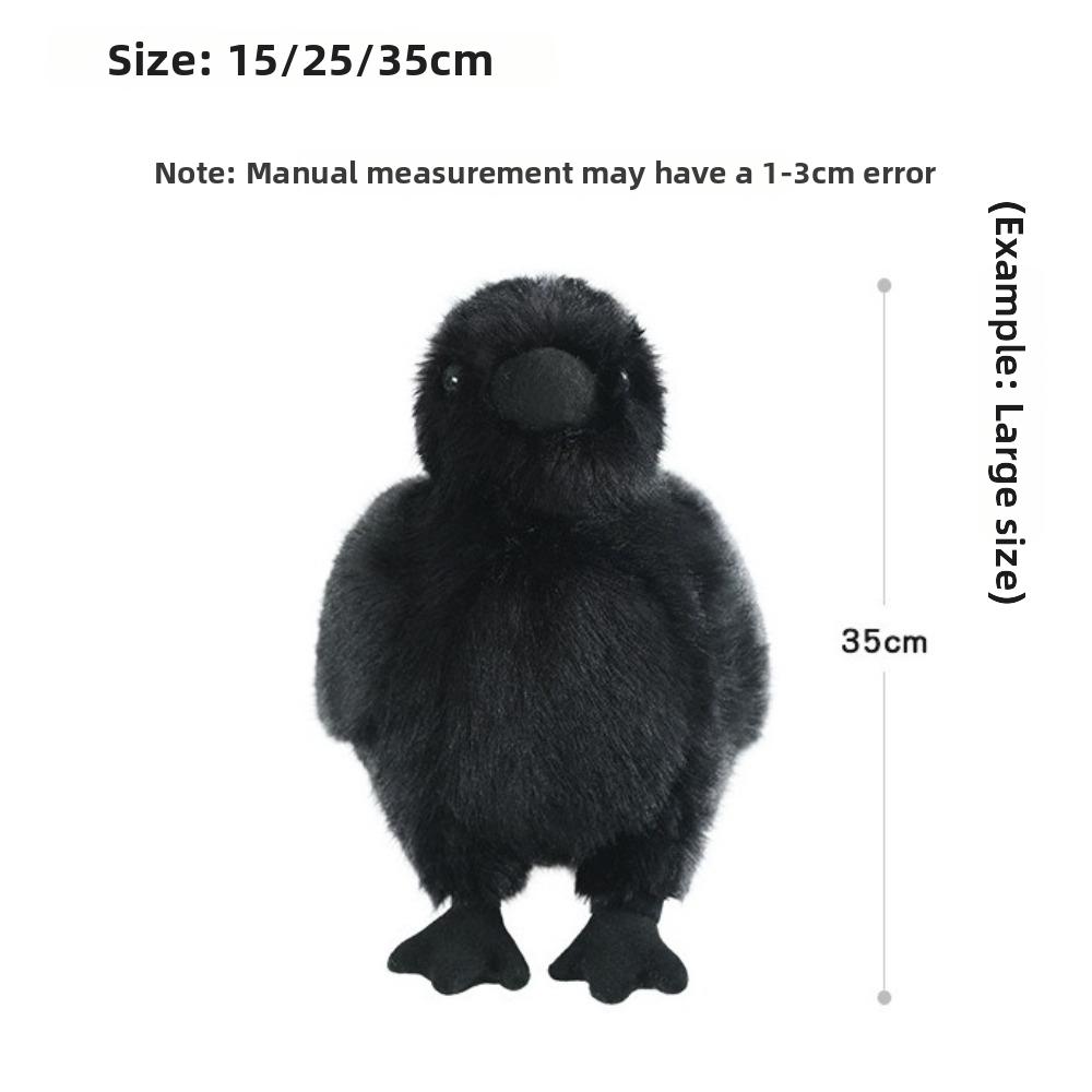 Soft Fabric Realistic Crow Plush Toy Black Color Gothic Crow Stuffed Toy Bird Soft Doll  Home Decor