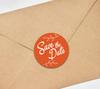 Darling Souvenir DIY 45 Pcs Dark Brown Leaf Vines Save The Date Stickers Round Envelope Seal-1.6