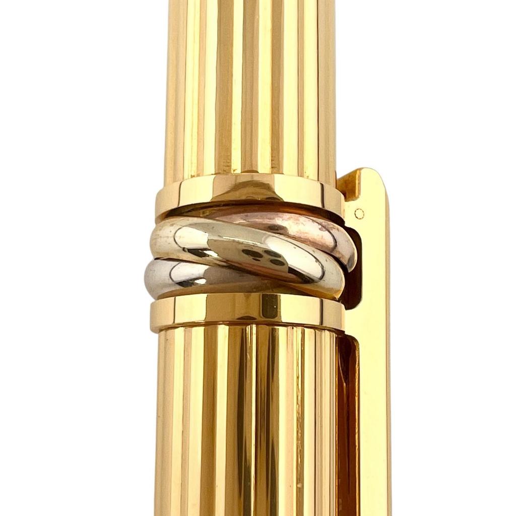 Excellent Cartier Mechanical Pencil Must Do Trinity Stripe Pattern Gold Bordeaux Used