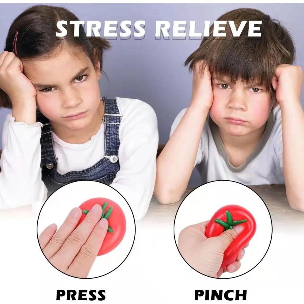 Tomato Squishy Stress Ball Soft Fidget Sensory Toy For Adhd Autism Slow Rebound Squeeze Toy For Adults Kids Christmas Gift