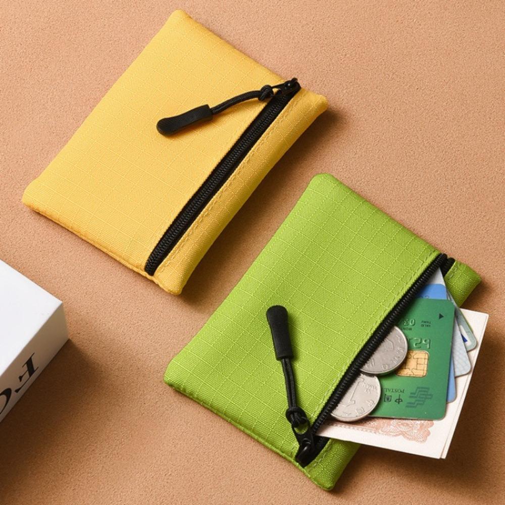 Mini porte-monnaie en toile à fermeture éclair simple, pochette de rangement pour enfants, poche pour argent, couleur unie, porte-monnaie, porte-clés, pour femmes et hommes, mignon, mini porte-monnaie
