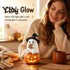 Miniature Ghost Statue Lighted Halloween Figurine, Spooky Resin Witch on Pumpkin/Holding Lantern LED Night Light Figurine with for Desktop Bookshelf