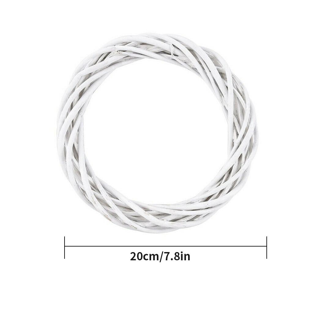 Christmas Rattan Ring White 10/20/30cm Wreath Garland DIY Wedding Decoration
