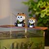 Zahradní socha Pryskyřice Panda Rybaření Figurky Socha Dvorové umění Ornament Pro Pohádkovou zahradu Patio Trávník Balkon Dárky k kolaudaci