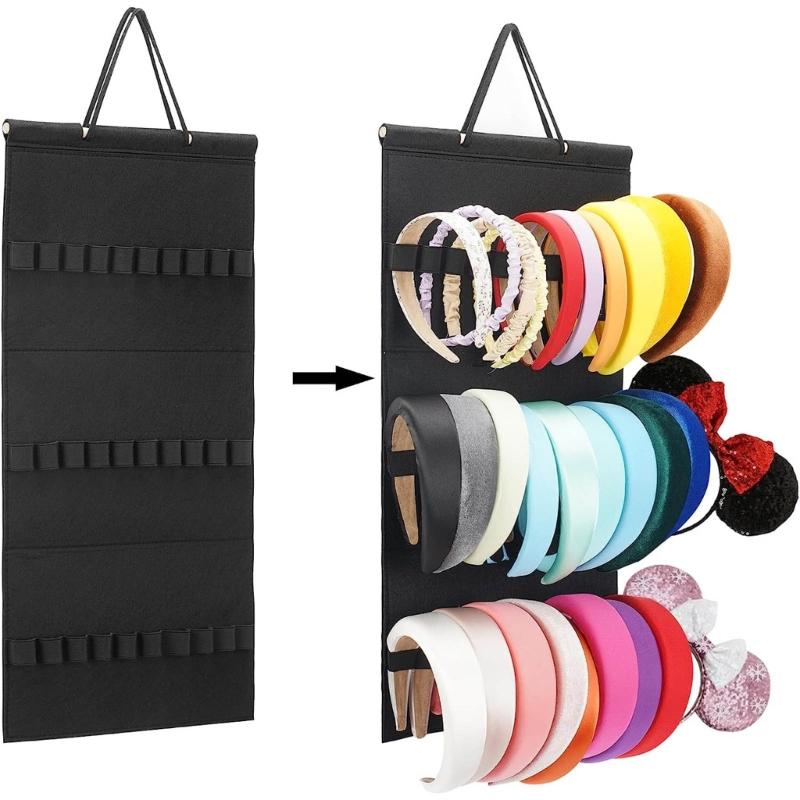Stylish Headband Storage Rack Hair Accessories Felt Organizer Display Stand for Hairbands Hairclips and Bracelets
