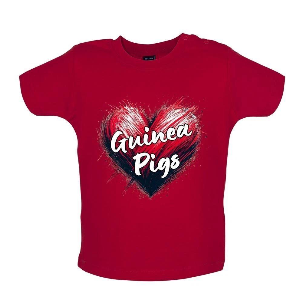 Love Heart Guinea Pigs -Baby Kids Boys Girls Unisex T-Shirt / Romper Tees Top- Guinea Pig Guinea Pigs Love 110