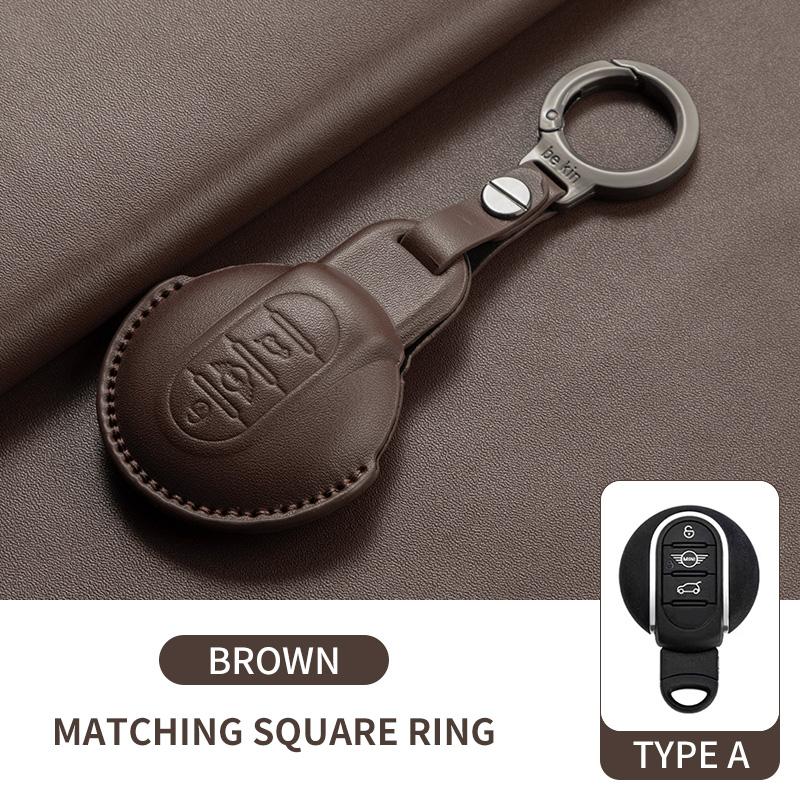 Kožený kryt na klíče od auta pro BMW MINI COOPER S ONE JCW F54 F55 F56 F57 F60 CLUBMAN COUNTRYMAN Držák na dálkový ovladač Shell Keychain
