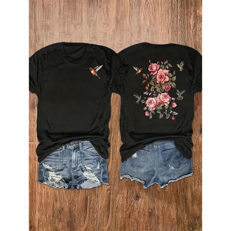 

Women Casual Round Neck Short Sleeve T-Shirt Letter Print Fashion Daily Wear Top 4XL чорний
