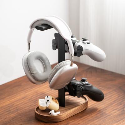 Creative Over Ear Headphone Racks Solid Wood Storage Rack Desktop Headset Display Holder Multifunctional Headset Controller Show