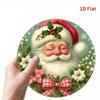 Metal Santa Wreath with Red Bow, Christmas Berry Wall Art, Farmhouse Holiday Decor For Home