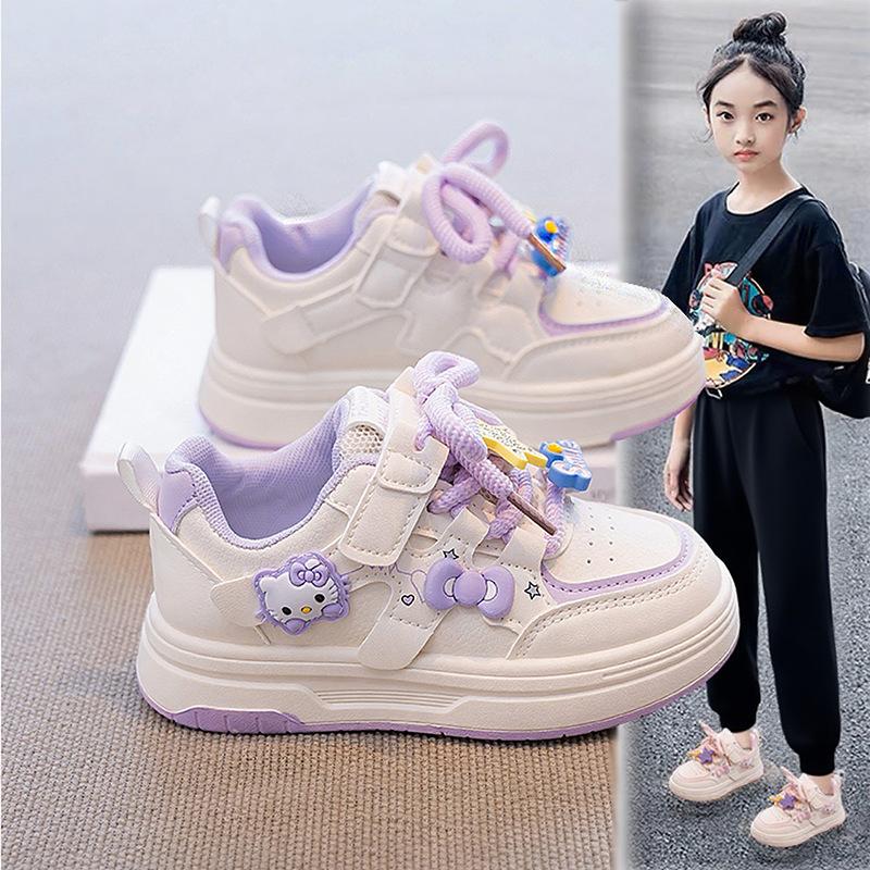 Girls cartoon cute board shoes 2025 autumn new children's sports shoes fashion casual shoes girls white shoes tide