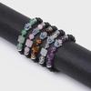 Women's Amethyst Pyramid & Hand of Fatima Bracelet with Devil's Eye & Agate Tiger Stone